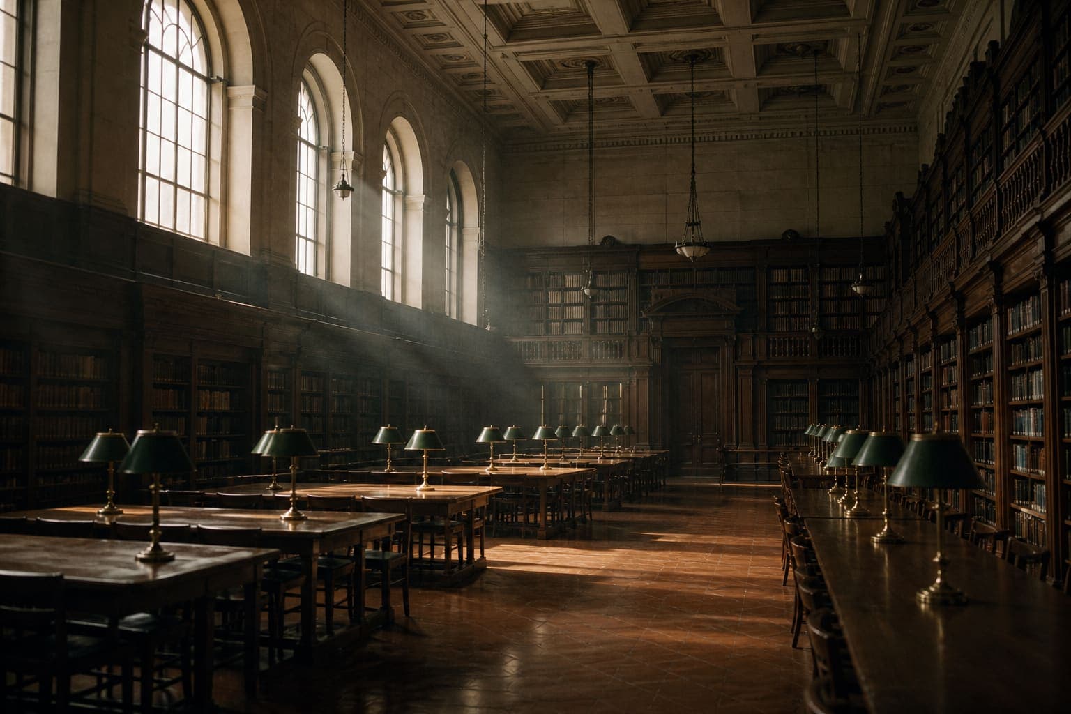A quiet university reading room.